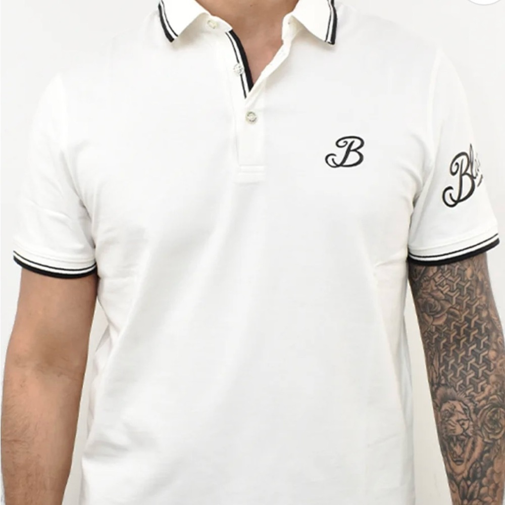 Classic White Polo with Black Trim Detailing